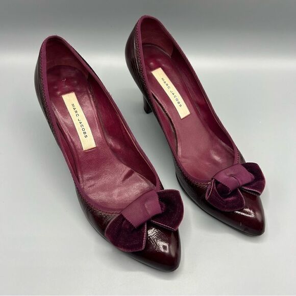 Marc Jacobs Leather Velvet Bow Heels - Picture 8 of 8